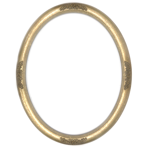 Closeout Oval Frame Gold with Gold Rose Accents - 22" x 28"